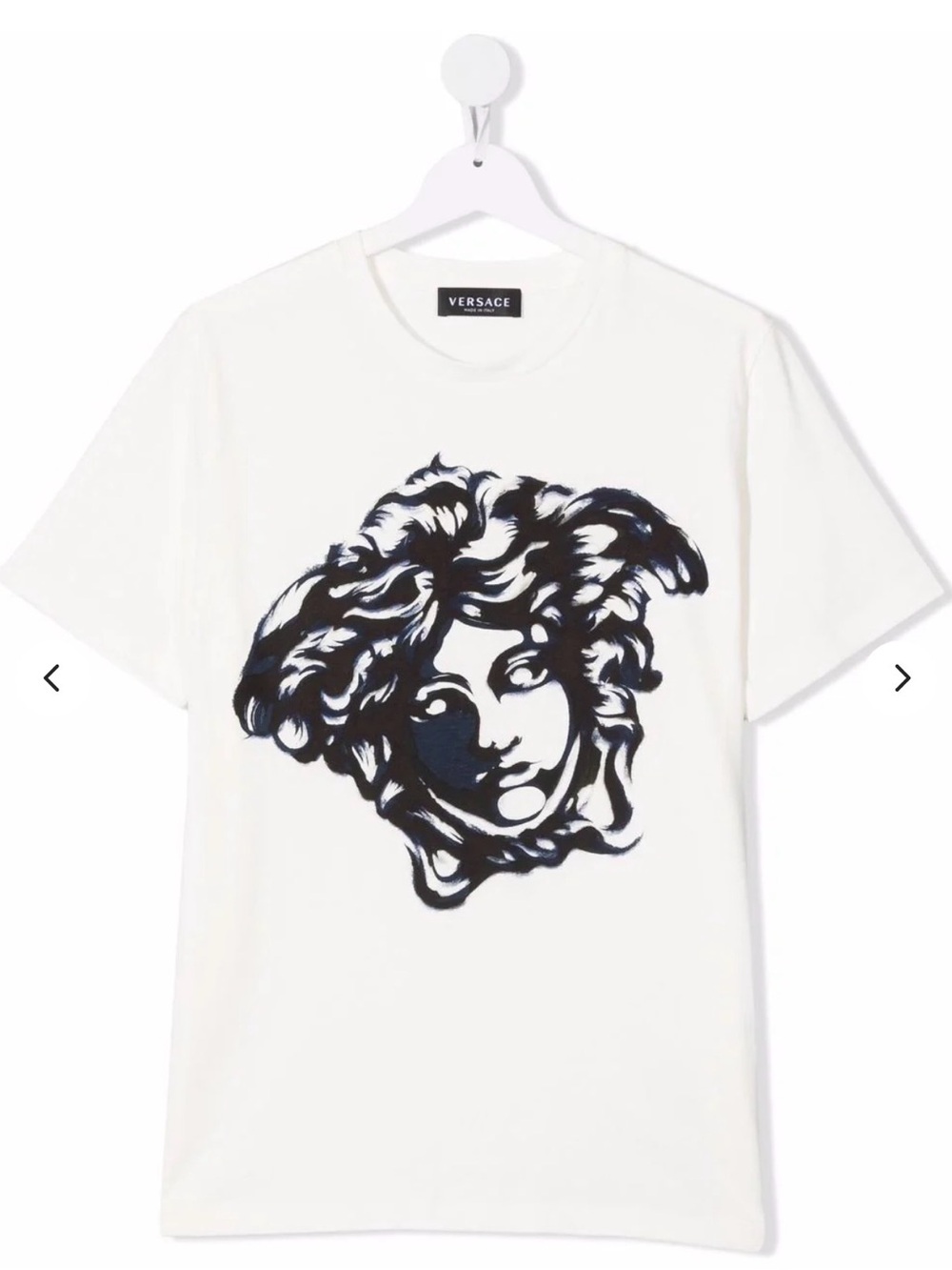 Versace White T-Shirt with Black Medusa Graphic size 10 140 cm